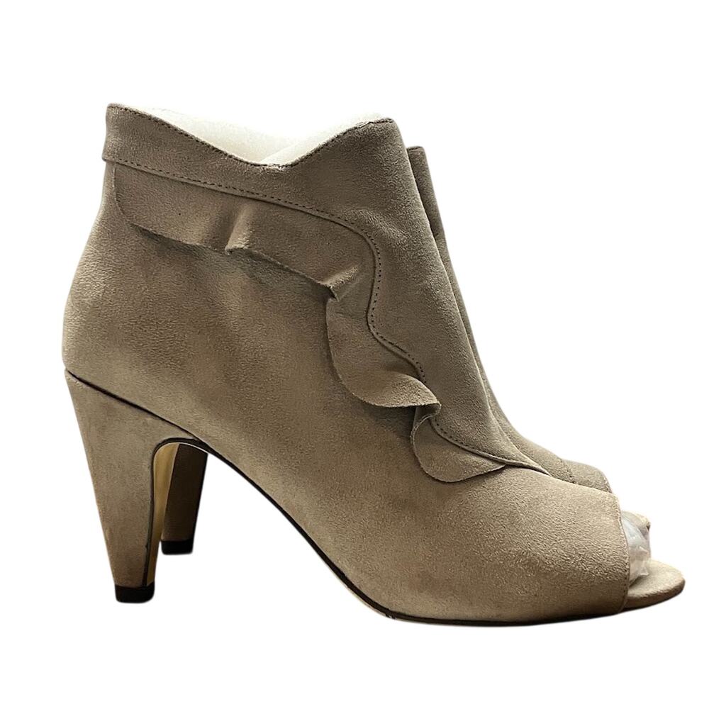 Bella Vita Nicolette II Peep-Toe Faux Tan Suede Bootie Sandals NEW Size 9WW